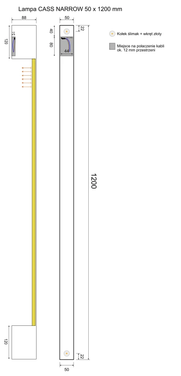 montaz CASS narrow pion 1200 mm lampa elewacyjna pionowa int.jpg